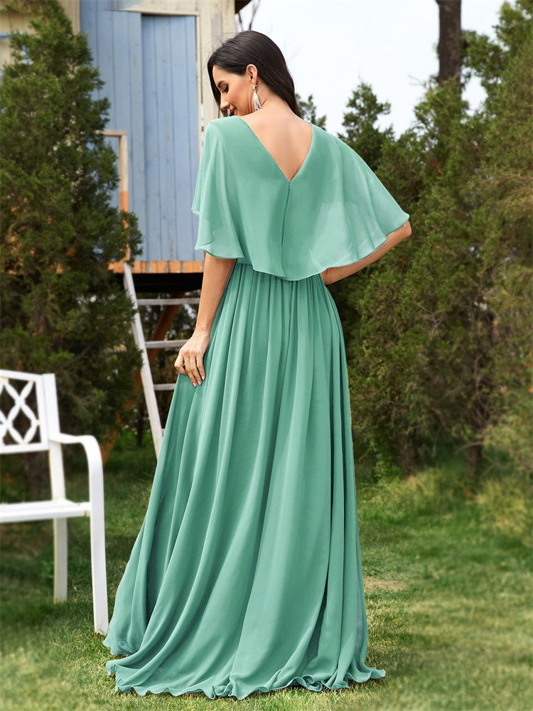 Emerald Green Maxi Dress with Applique Details for Formal Events and Special Occasions