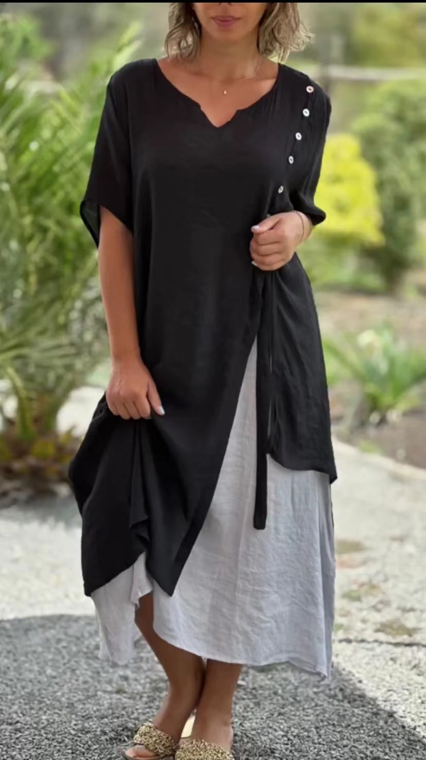 Effortless Maxi Dress with Vneckline for Summer Days Comfortable Aline Silhouette