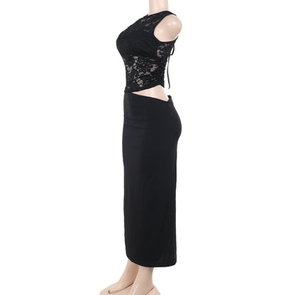 Floral Maxi Dress Sleeveless Cutout Design for Evening Events Formal Attire