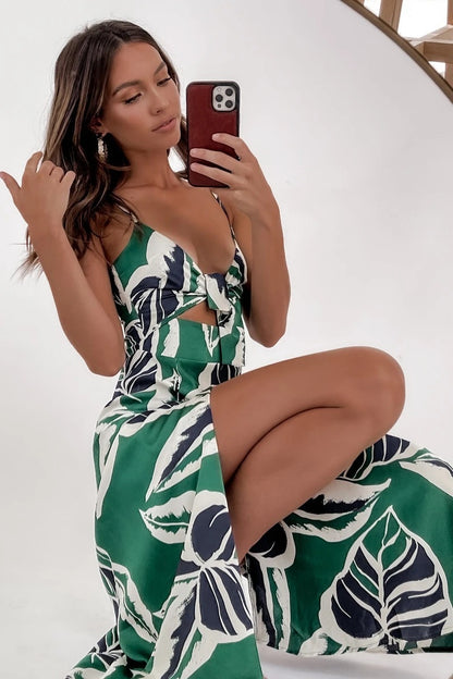Tropical Floral Print Mini Dress Summer Vacation Style Womens Fashion Sundress