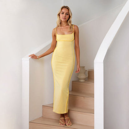 Striped Maxi Dress for Elegant Evenings Sexy Sleeveless Bodycon Summer Fashion