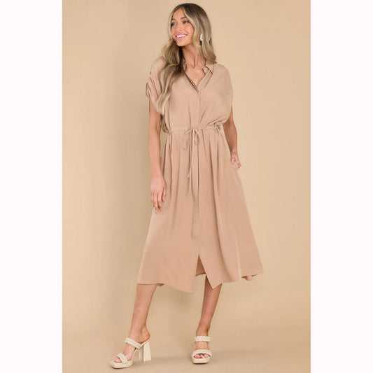 Summer Chic Mini Shirtdress with a Classic Collar and Tie Waist for Effortless Style