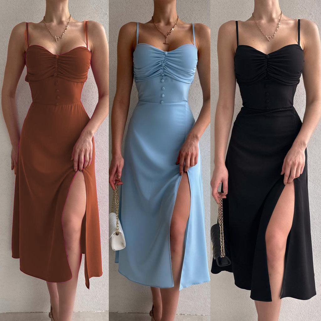 Sultry Summer Mini Dress with Ruched Detailing and a Flattering VNeckline for Effortless Style