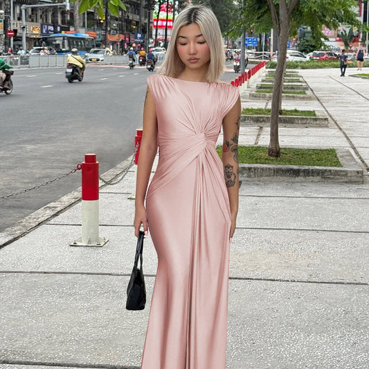 Sleeveless Maxi Dress for Women Formal Wear Chic Party Outfit A Line Design