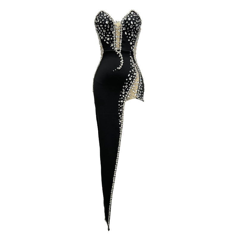 Glamorous Rhinestone Maxi Dress Elegant Formal Wear for Women Party or Event Dresses