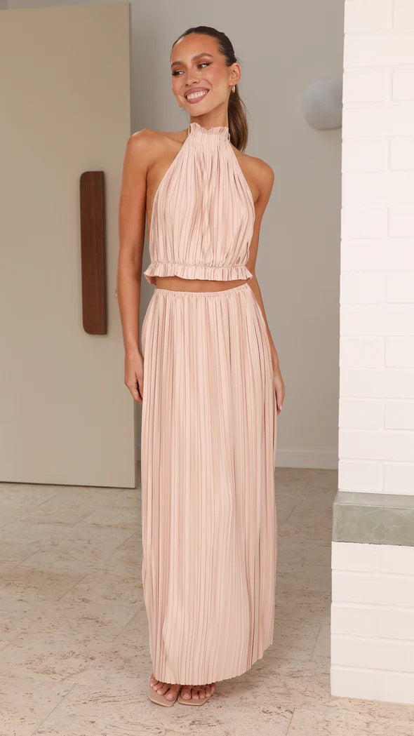 Halter Backless Maxi Dress in Vibrant Colors Perfect for Summer Parties