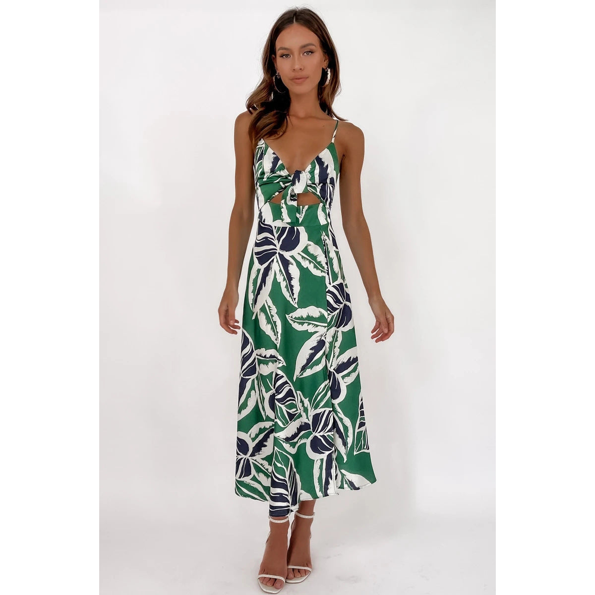 Tropical Floral Print Mini Dress Summer Vacation Style Womens Fashion Sundress