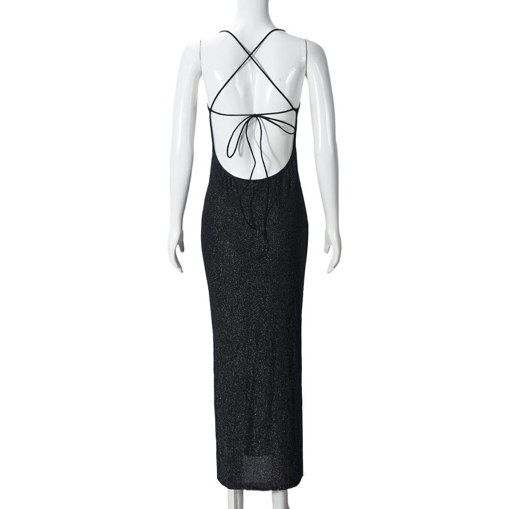 Maxi Dress with Backless Design for Women Evening Party Sexy Dresses