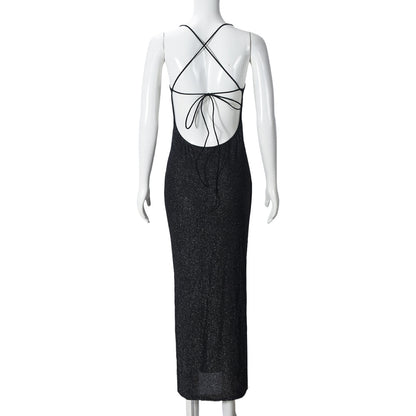 Maxi Dress with Backless Design for Women Evening Party Sexy Dresses