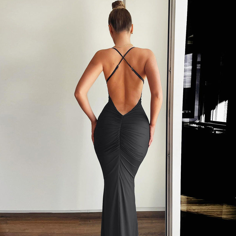 Summer Maxi Dress with Sexy Backless Design Perfect for Parties and Formal Events