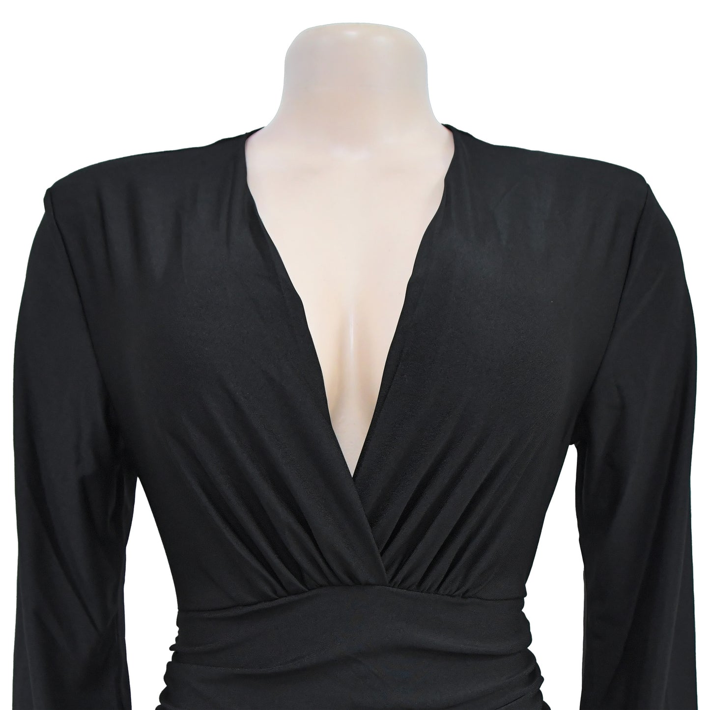 VNeck Maxi Dress for Parties and Clubs Long Sleeve Bodycon Dress Fashionable Outfit