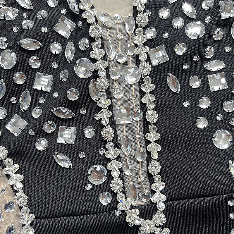 Glamorous Rhinestone Maxi Dress Elegant Formal Wear for Women Party or Event Dresses