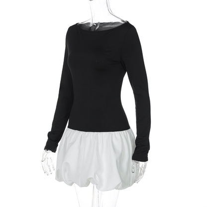 Autumn Party Dress Sexy Round Neck Long Sleeve Bodycon Dress for Women Fall Fashion