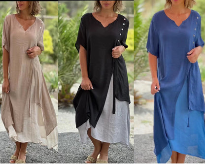 Effortless Maxi Dress with Vneckline for Summer Days Comfortable Aline Silhouette