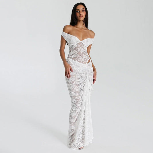 Off Shoulder Jumpsuit Maxi Dress Two Piece Set for Summer Occasions