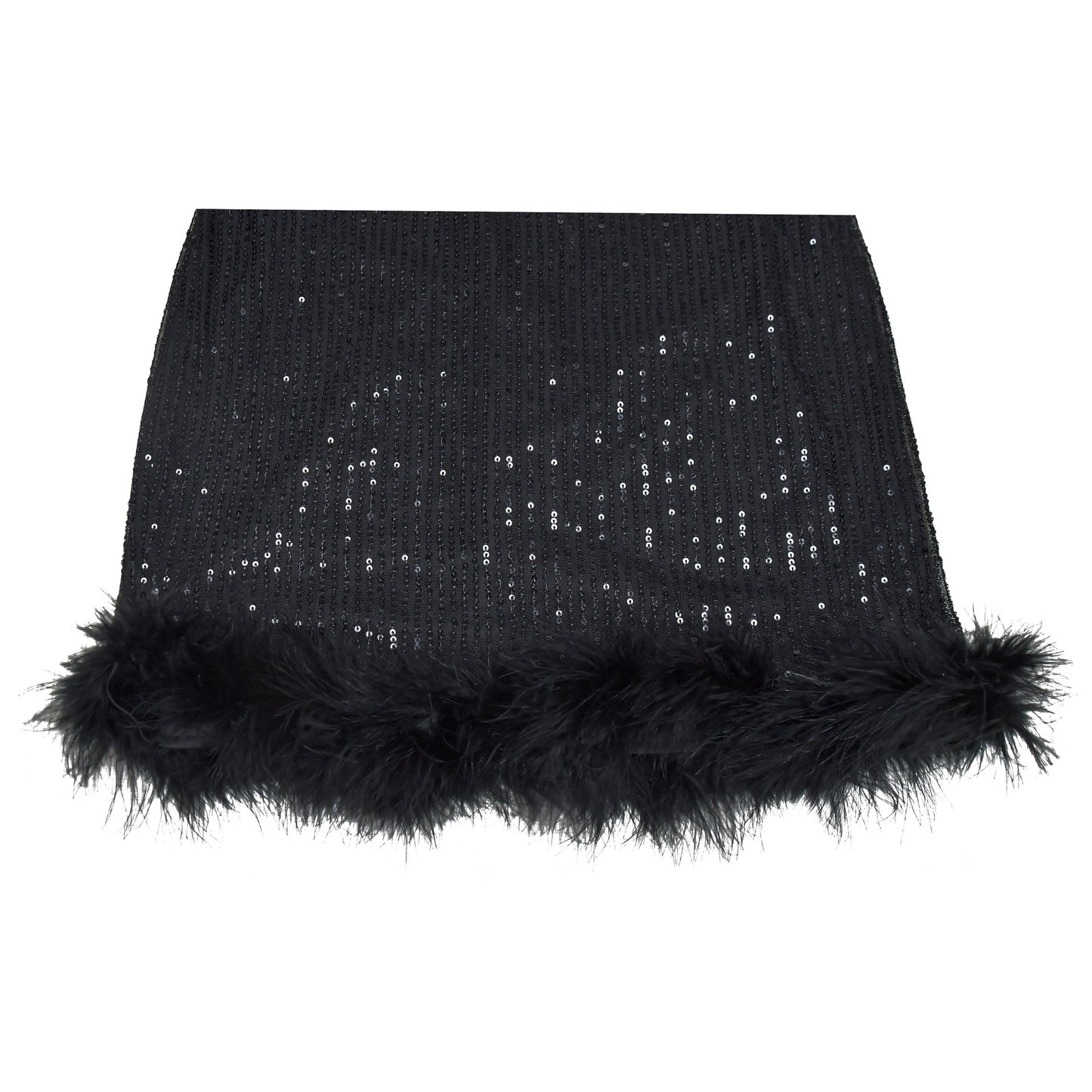 Sizzling Sequin Bodycon Dress with Feather Trim for a Night of Glamour Party Outfit