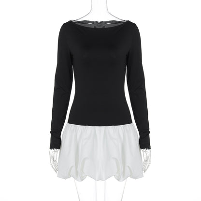 Autumn Party Dress Sexy Round Neck Long Sleeve Bodycon Dress for Women Fall Fashion