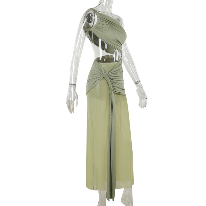 Sultry One Shoulder Maxi Dress for Evening Glamour Party Perfection