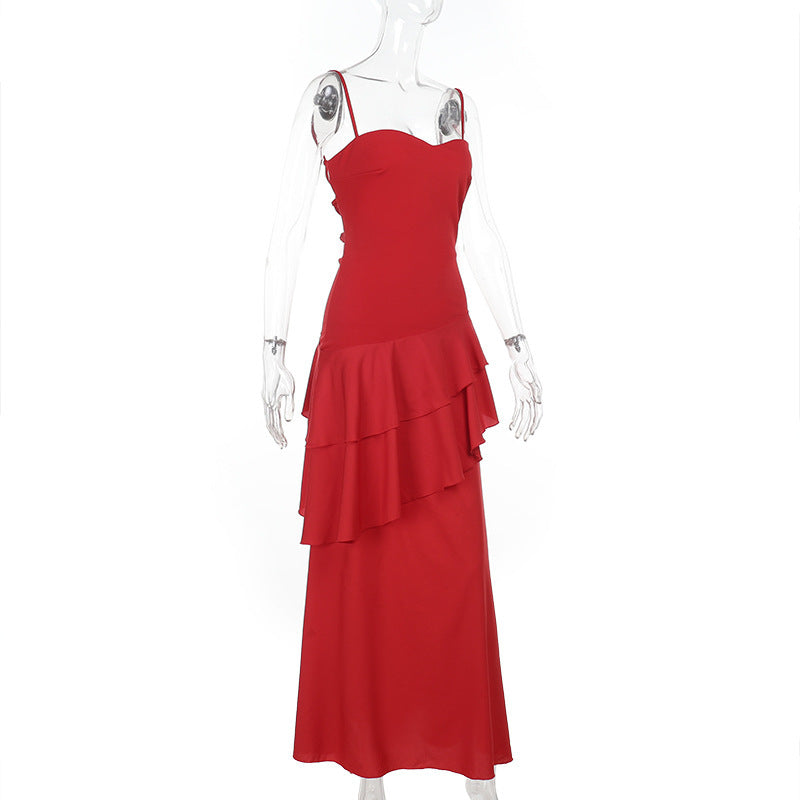 Backless Maxi Dress for Women Sleeveless ALine Design with Lace Up Details Summer Style