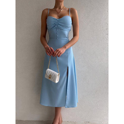 Sultry Summer Mini Dress with Ruched Detailing and a Flattering VNeckline for Effortless Style