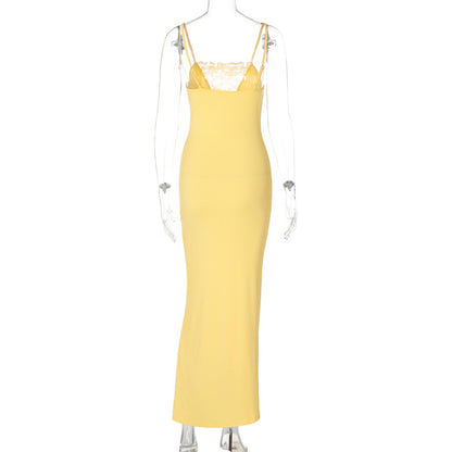 Sleek Maxi Dress with VNeck and Cutout Detail for Women Evening and Party Wear