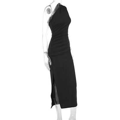 OneShoulder Maxi Dress Embrace Summer Style with a Bodycon Silhouette and Split Detail Formal Wear