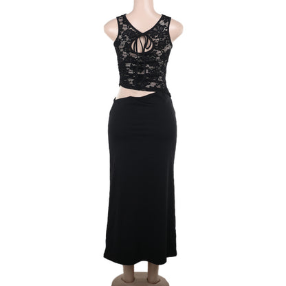 Floral Maxi Dress Sleeveless Cutout Design for Evening Events Formal Attire