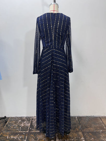 Dazzling Sequin Maxi Dress in Elegant ALine Design for Formal Events and Cocktail Parties