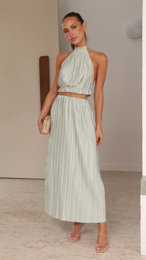 Halter Backless Maxi Dress in Vibrant Colors Perfect for Summer Parties