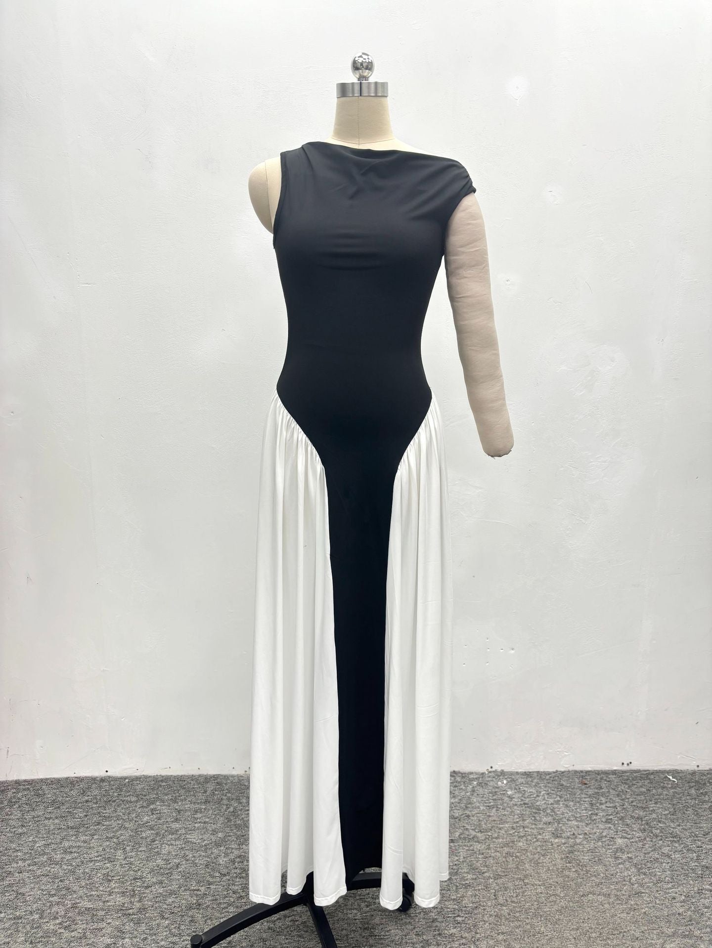 Contrast Color Sleeveless Maxi Dress for Women Elegant Party Outfits Summer Fashion