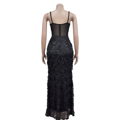 Sequin Maxi Dress for Parties Sexy Bodycon Dresses for Women Special Occasions