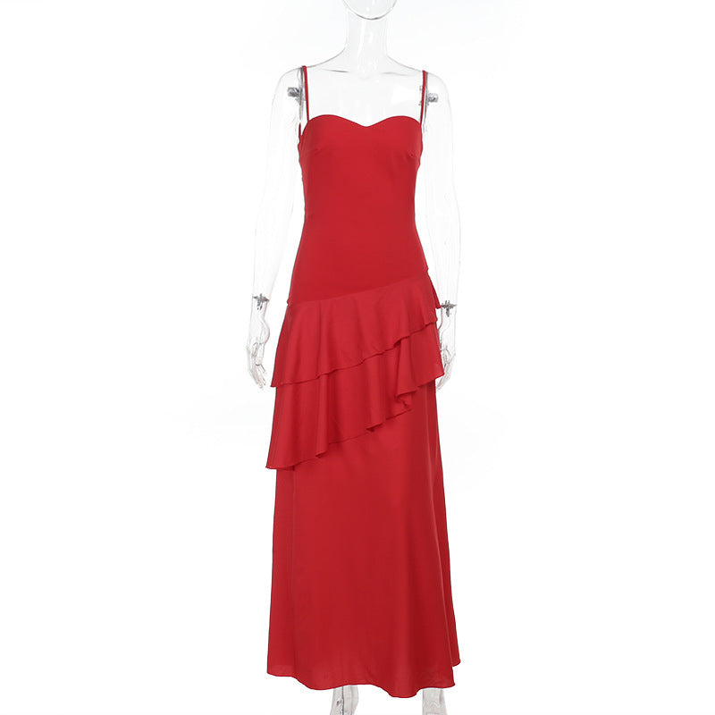 Backless Maxi Dress for Women Sleeveless ALine Design with Lace Up Details Summer Style
