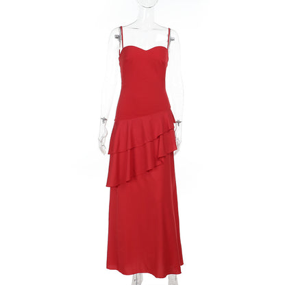 Backless Maxi Dress for Women Sleeveless ALine Design with Lace Up Details Summer Style