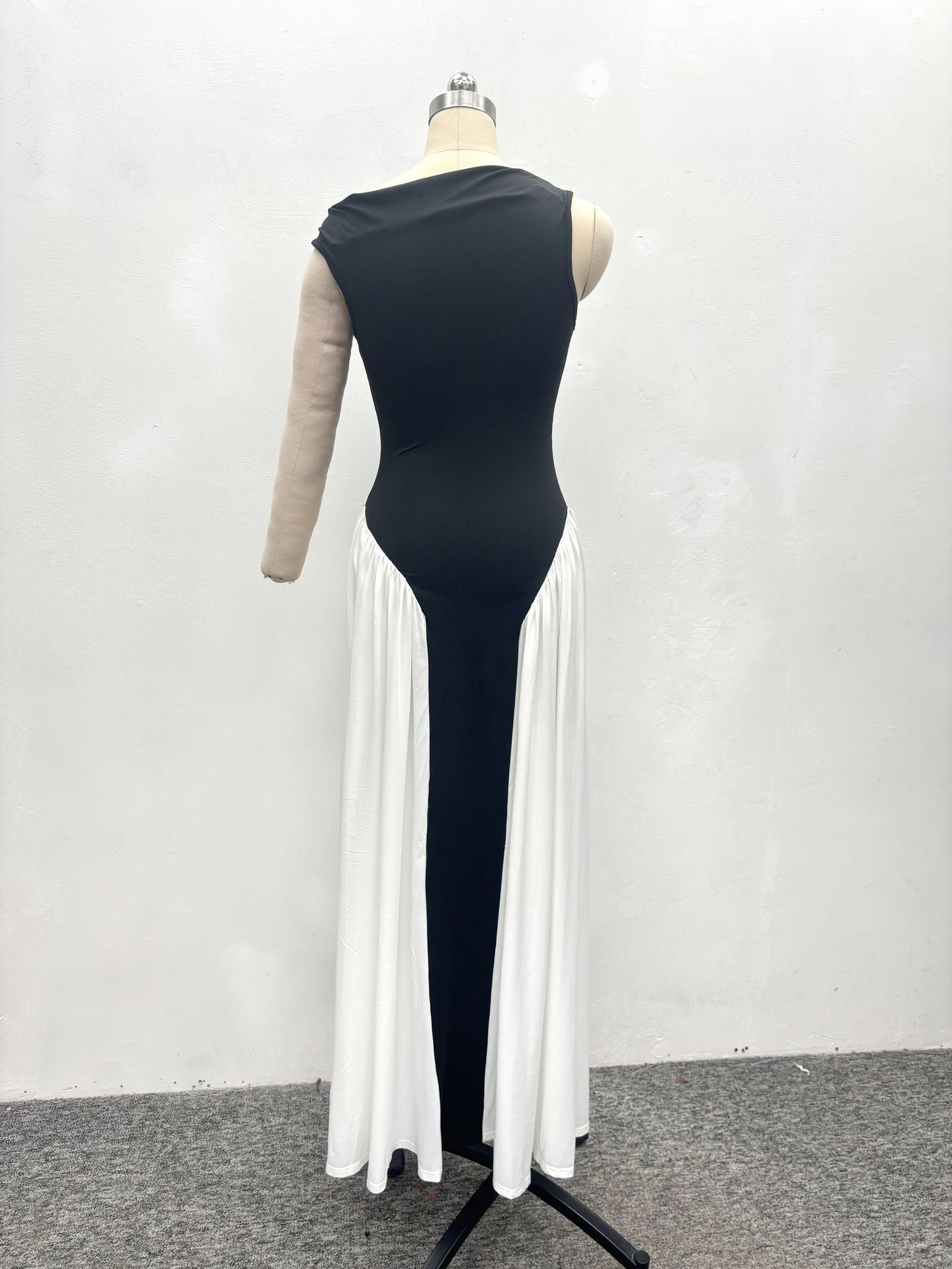 Contrast Color Sleeveless Maxi Dress for Women Elegant Party Outfits Summer Fashion