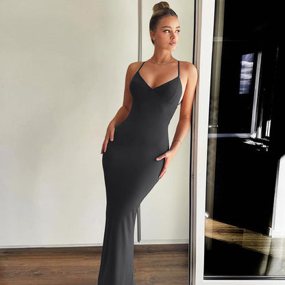 Summer Maxi Dress with Sexy Backless Design Perfect for Parties and Formal Events