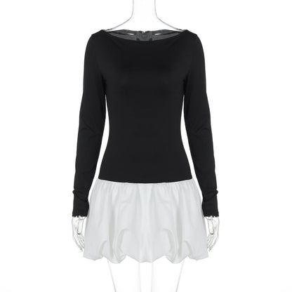 Autumn Party Dress Sexy Round Neck Long Sleeve Bodycon Dress for Women Fall Fashion