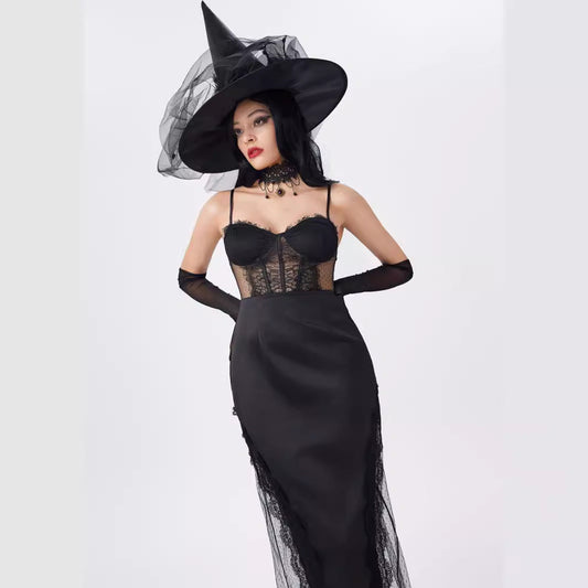 Elegant Maxi Dress for Summer Parties Sexy Lace and Boning Design for Womens Clubbing