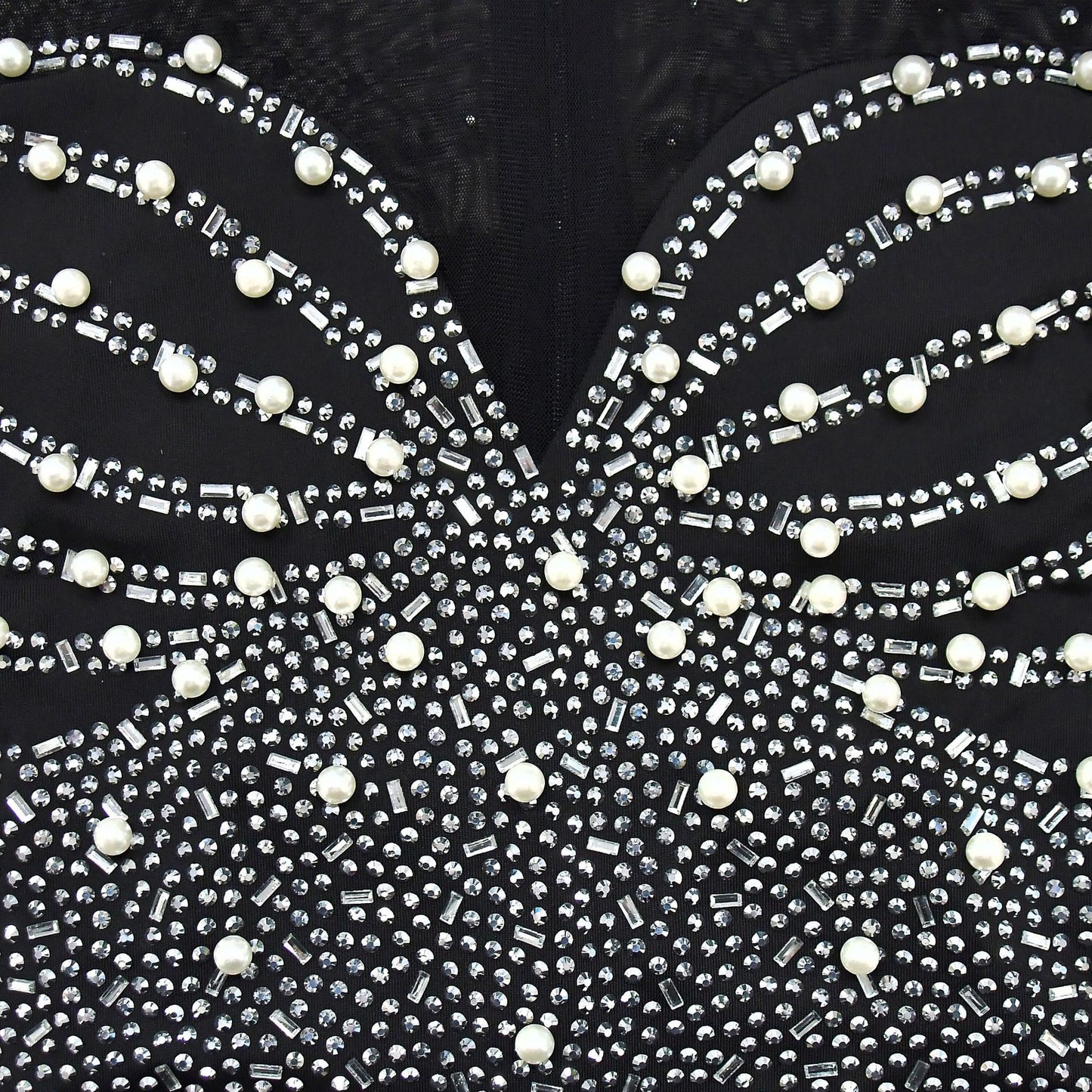 Sexy Rhinestone Mesh Mini Dress with Long Sleeves for Parties Clubbing and Events Trendy Short Dresses
