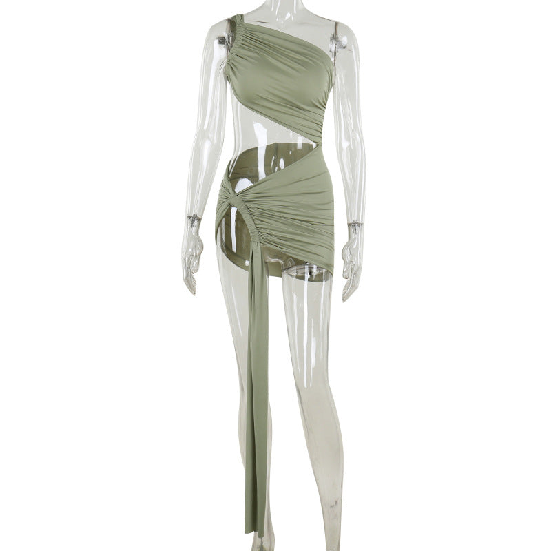 Sultry One Shoulder Maxi Dress for Evening Glamour Party Perfection