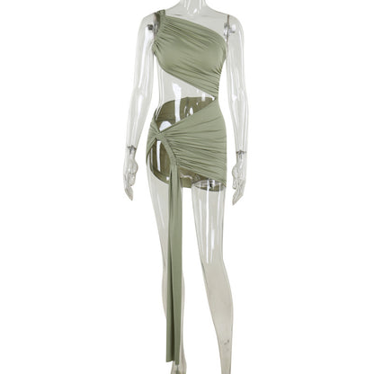 Sultry One Shoulder Maxi Dress for Evening Glamour Party Perfection