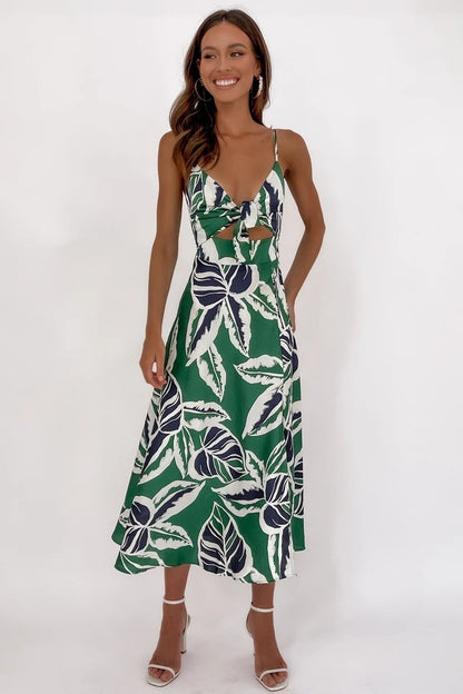 Tropical Floral Print Mini Dress Summer Vacation Style Womens Fashion Sundress