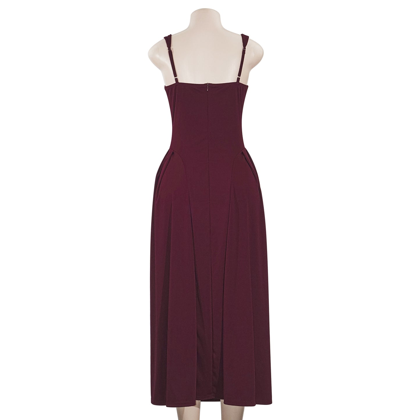 Maxi Dress with Square Collar ALine Silhouette for Women Stylish Spring Outfit