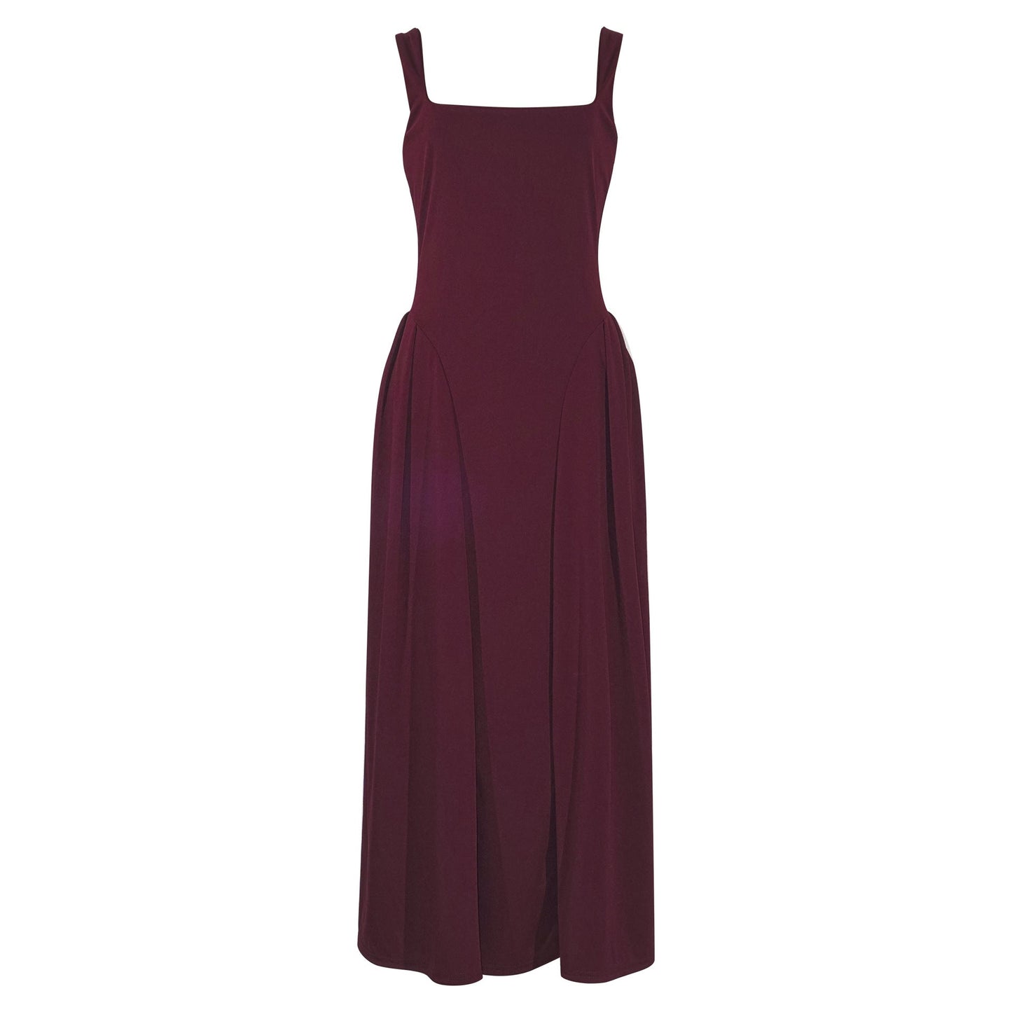 Maxi Dress with Square Collar ALine Silhouette for Women Stylish Spring Outfit
