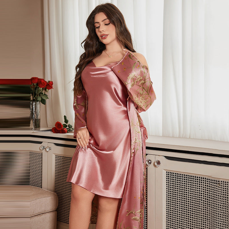 Whispers of Spring Floral Wrap Dress for Women Delicate Satin Silhouette Effortless Style