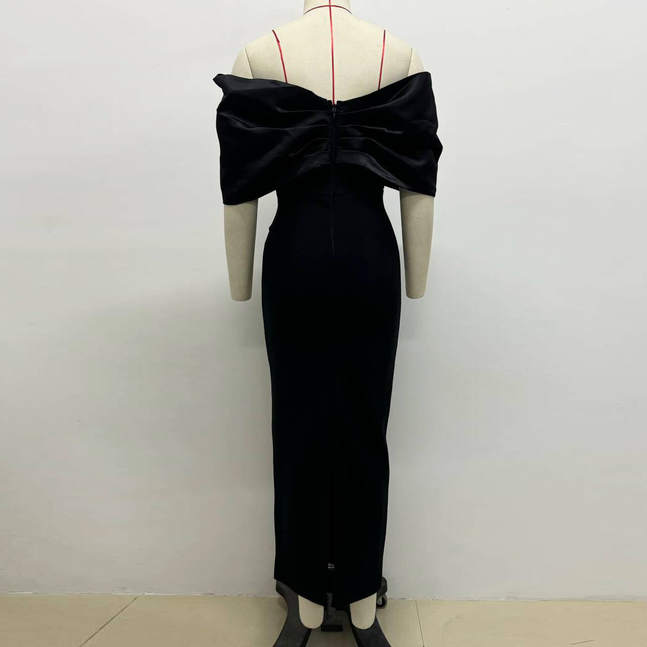 Off Shoulder Maxi Dress Rhinestone Bandage Evening Gown for Women Formal Events