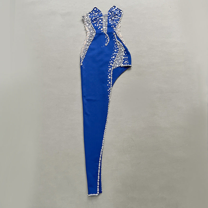 Glamorous Rhinestone Maxi Dress Elegant Formal Wear for Women Party or Event Dresses