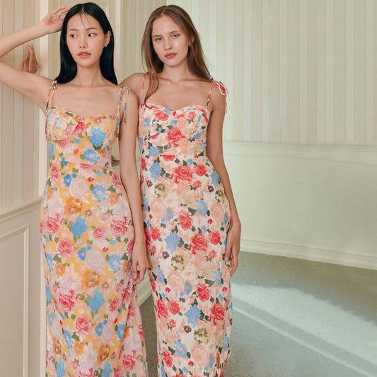Floral Maxi Dress for Summer Parties Sexy Backless Design Perfect for Clubbing Nights Events