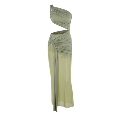 Sultry One Shoulder Maxi Dress for Evening Glamour Party Perfection