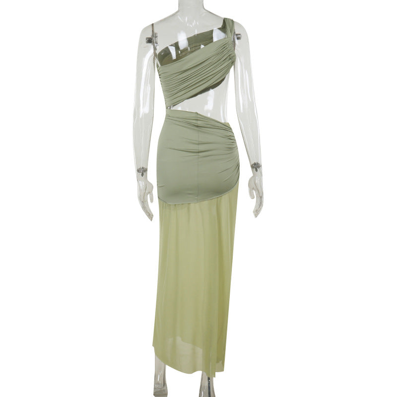 Sultry One Shoulder Maxi Dress for Evening Glamour Party Perfection