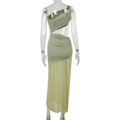 Sultry One Shoulder Maxi Dress for Evening Glamour Party Perfection